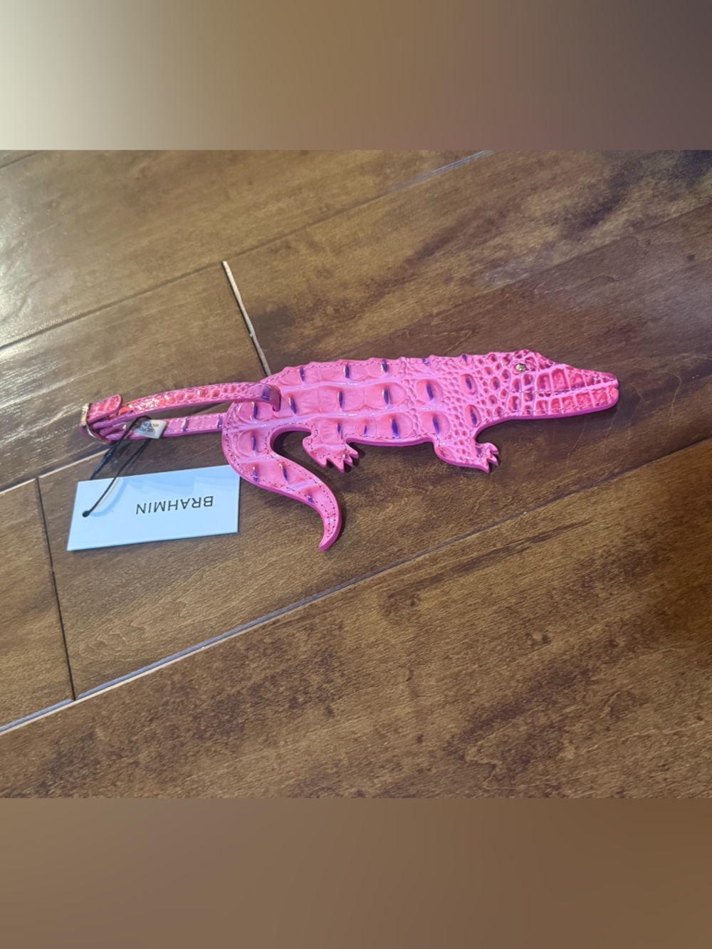 Brahmin Hot Pink Crocodile-Embossed Alligator Charm